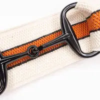 Ellany Bourbon Stripes - 1.5" Black Snaffle Equestrian Elastic Belt