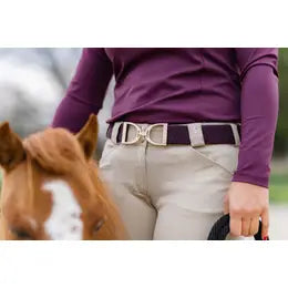 Ellany Bordeaux Dante - 1.5" Gold Stirrup Equestrian Elastic Belt