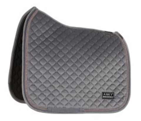 Anky Dressage Pad - Velvet with Stones - Steel Grey